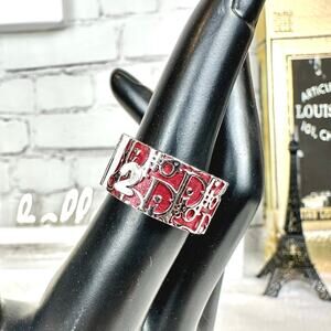DIOR RING Trotter maroon red and silver. Excellent! U.S. size 6.625 (6 5/8)